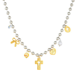 Cross Pendant Necklace, 18k Gold Plated Stainless Steel