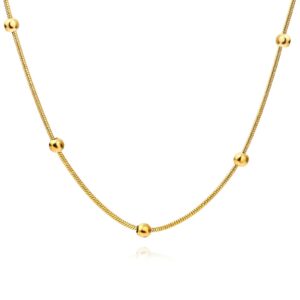18K Gold Ball Necklace in Gold