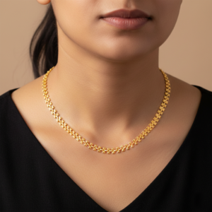 Double Heart Necklace in Gold
