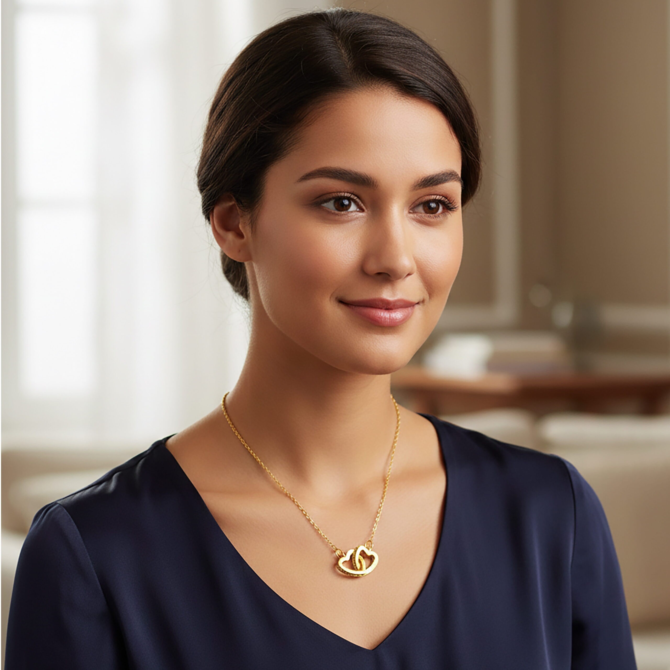 Blessed are the Pure in Heart Necklace in Gold